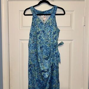 Blue Swirl Pattern Mini Dress